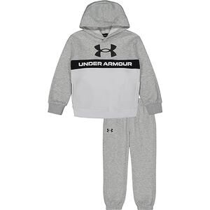 NWT Under Armour Boys Gray 2 Piece Hoodie & Sweatpants Outfit Youth Size 7